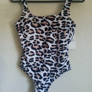 SWIMSUIT,TIME & TRU WOMEN'S M BRUSHED CHEETAH PRINT, RING CUT-OUT ONE PIECE,NWT